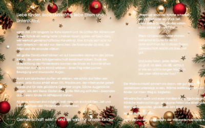 Weihnachtsgruß unseres Fördervereins